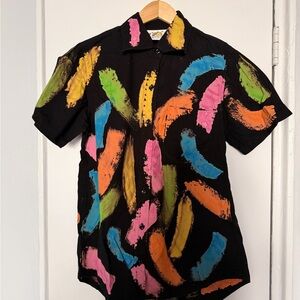 Big Bud Press Black Brush Stroke Button Down Shirt